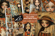 Fall is Here, Whimsical Girl Pages, a Seasonal Illustration by Digital Art Mahdiseño (Thumbnail 1 of 10)