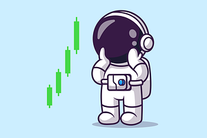 Cute Astronaut Investment Stock, a Technology Illustration by Catalyst Labs