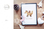 Christmas fairy forest watercolor, an Animal Illustration by BrushArtDesigns (Thumbnail 8 of 11)