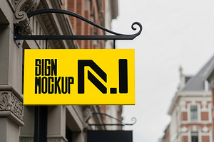 Outdoor Store Signboard Mockup, a Product Mockup by graphypix