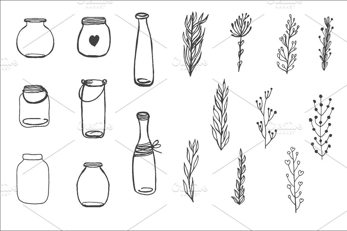Floral and rustic elements pack, an Object Graphic by mcherevan (Photo 6 of 9)
