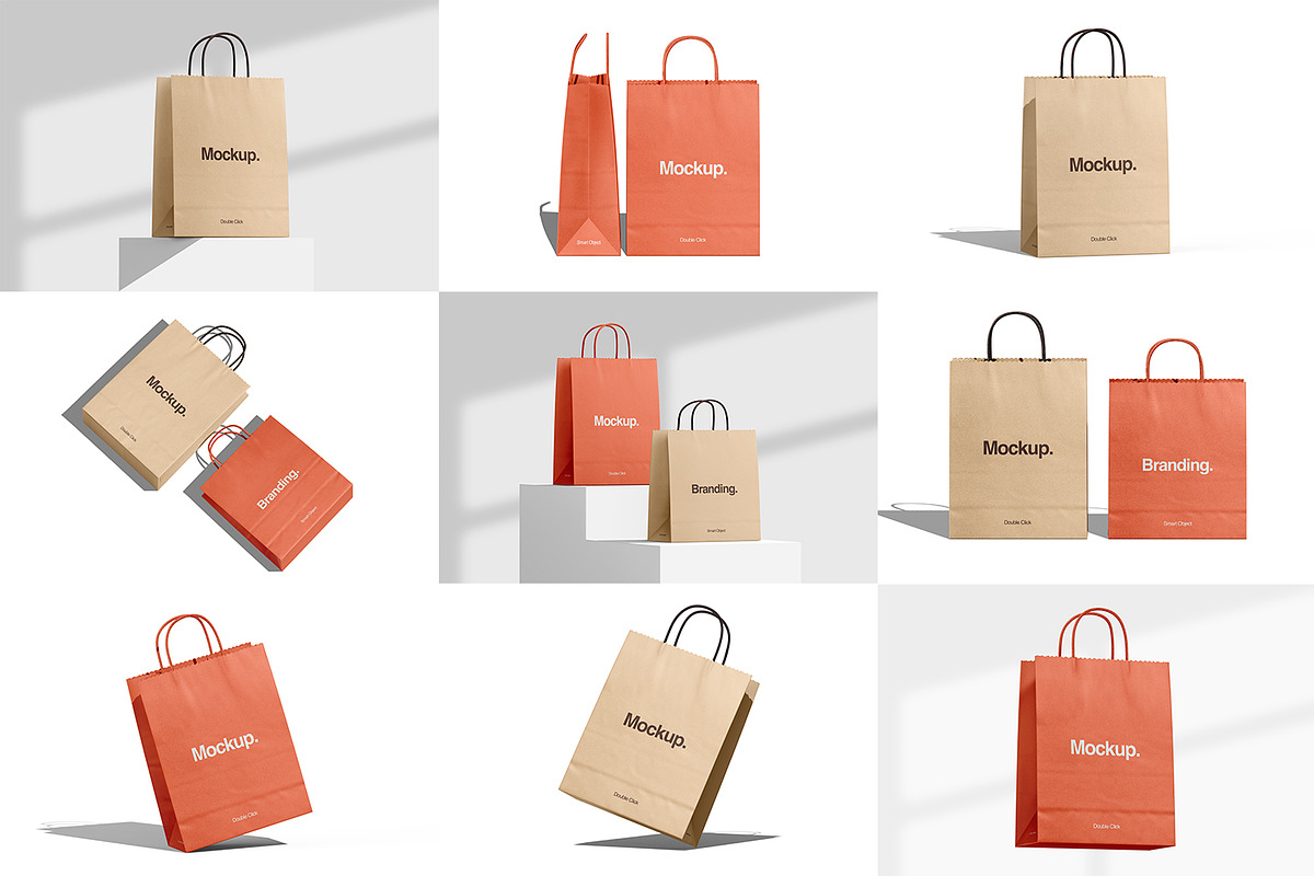 Kraft Paper Shopping Bag Mockup, a Packaging Mockup by Ram Studio LLC (Photo 2 of 16)