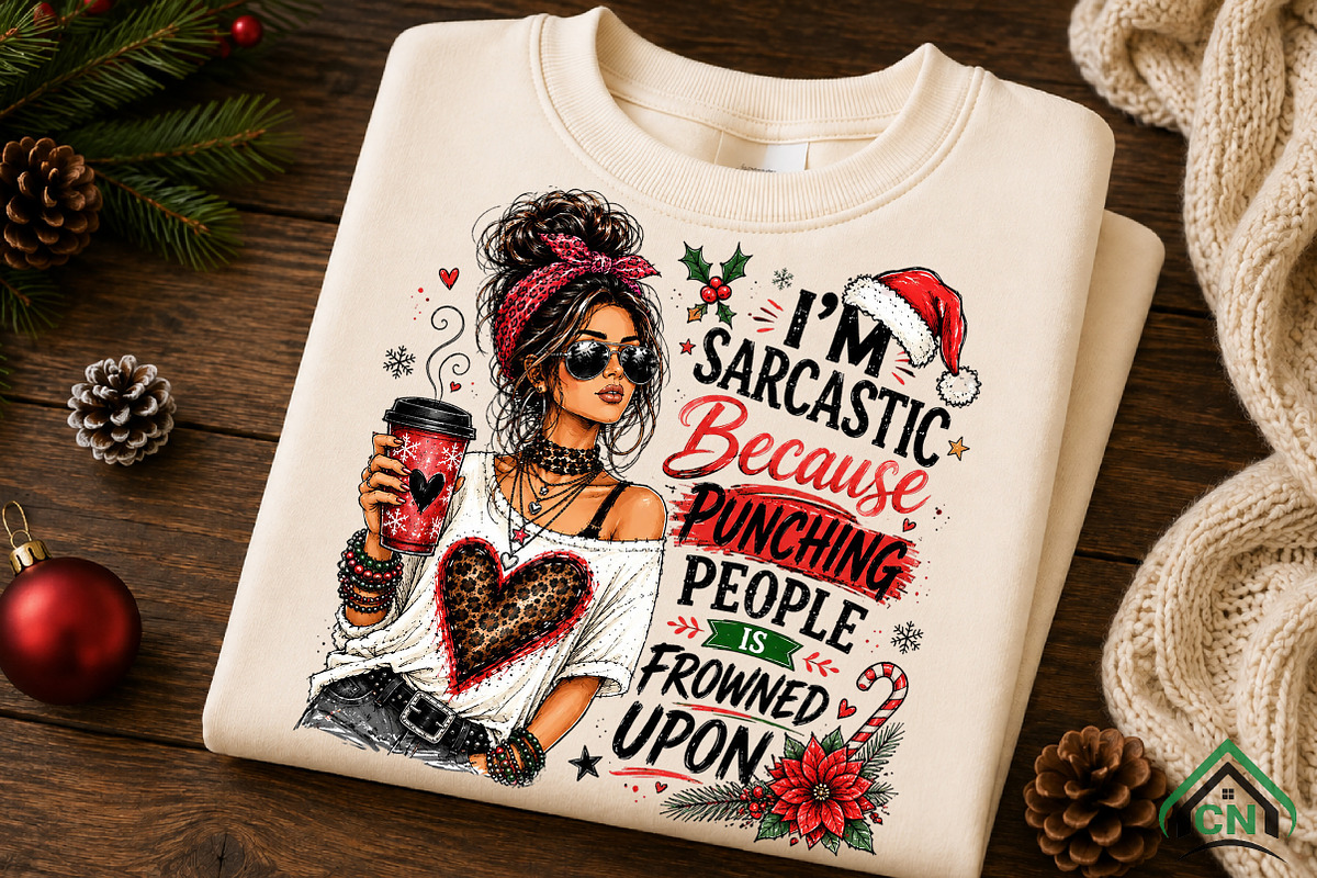 Sarcastic Christmas Girl Punishment, a Seasonal Illustration by Craft Nest (Photo 6 of 6)
