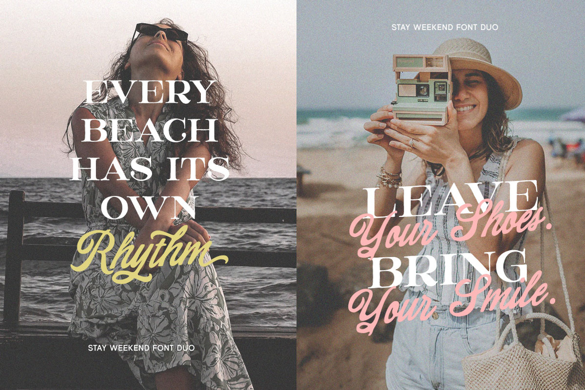 Stay Weekend Nostalgic Font Duo, a Script Font by Letterhend Studio (Photo 10 of 11)
