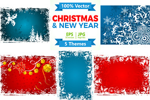 Christmas and New Year Backgrounds, a Decorative Illustration by TAlex