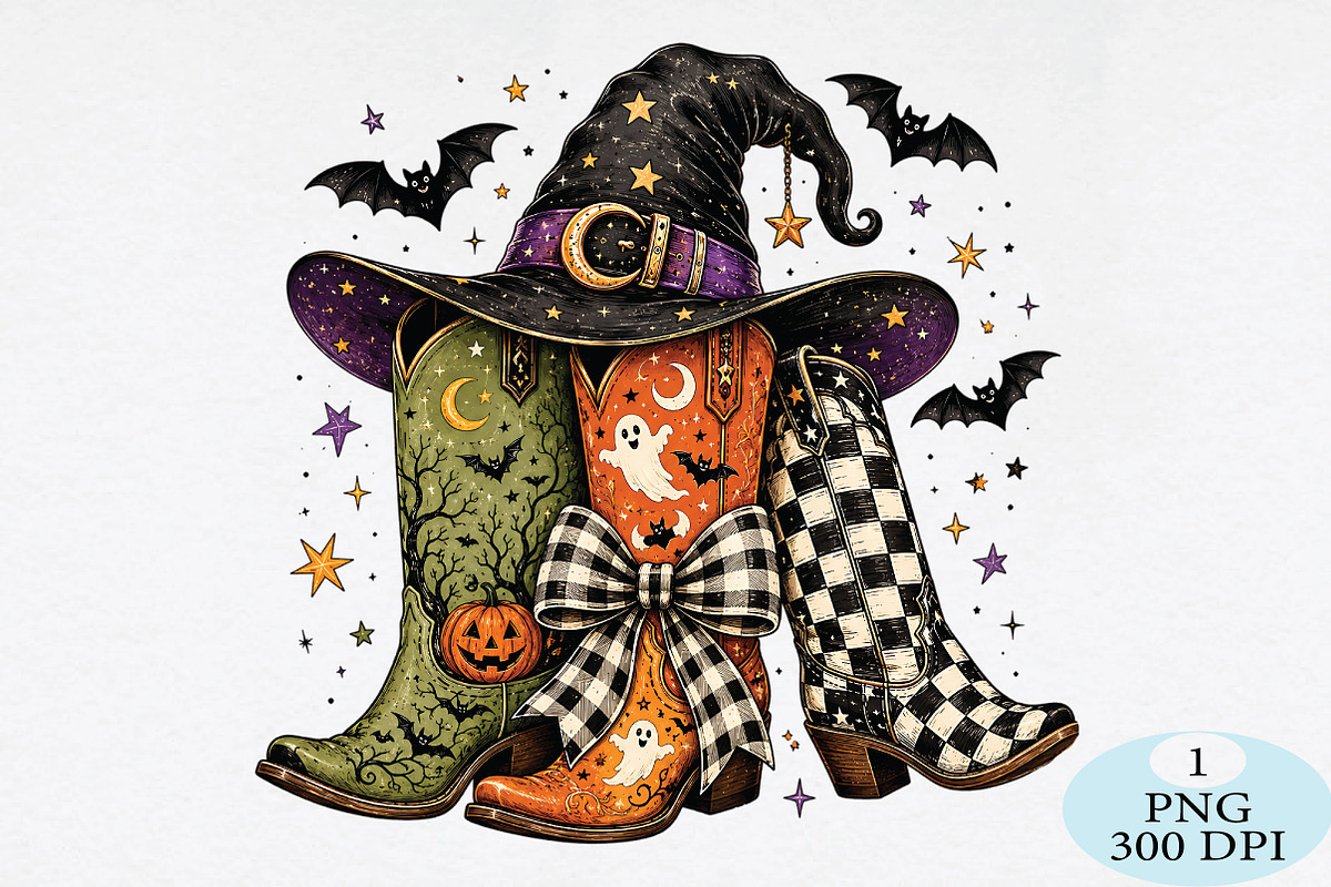 Halloween Cowboy Boots PNG, a Seasonal Illustration by Daily.Designs (Photo 1 of 5)
