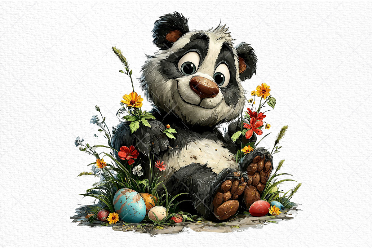 Whimsical Easter Panda Clipart, an Illustration by Craft Nest (Photo 9 of 11)