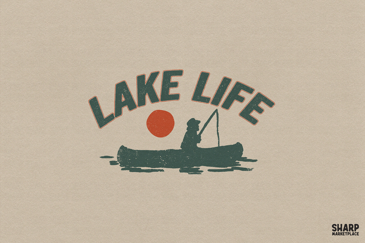 Lake Life Fishing Kayak Sunset, an Object Graphic by SharpMarketplace (Photo 1 of 6)