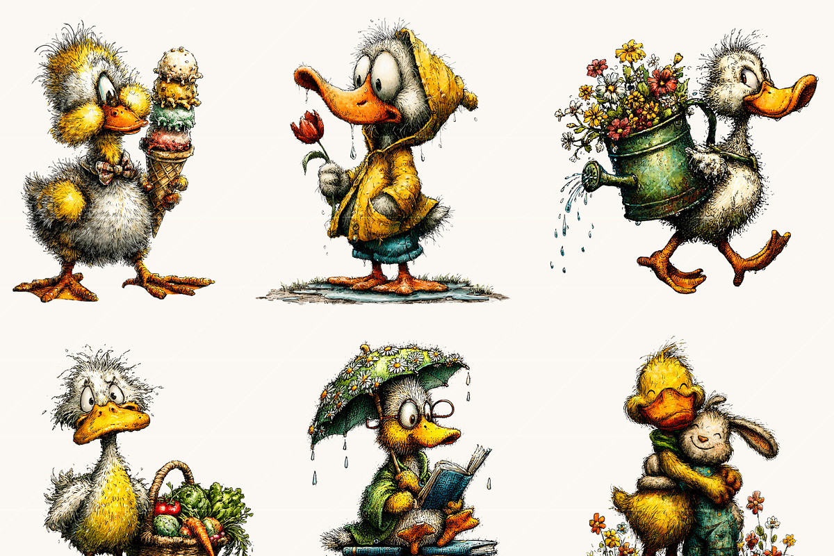Cute Quirky Funny Duck Clipart, an Animal Illustration by Design Scotch (Photo 3 of 7)