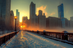 Early morning sun illuminates city b, a Photo by Iftikhar Alam