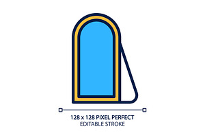 Floor mirror pixel perfect RGB color, an Icon by IMG Visuals