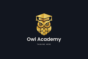 Gold Owl Academy and Education Logo, a Branding & Logo Template by Walldecorated