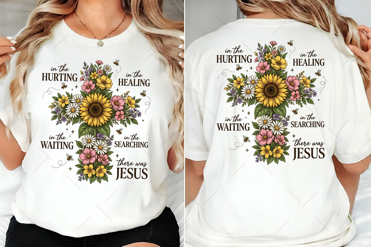 Floral Cross Jesus Christian Art PNG, a Seasonal Illustration by OK Design (Photo 4 of 5)