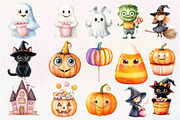 Cute Halloween Clipart Bundle, an Illustration by Dream Creation (Thumbnail 4 of 4)