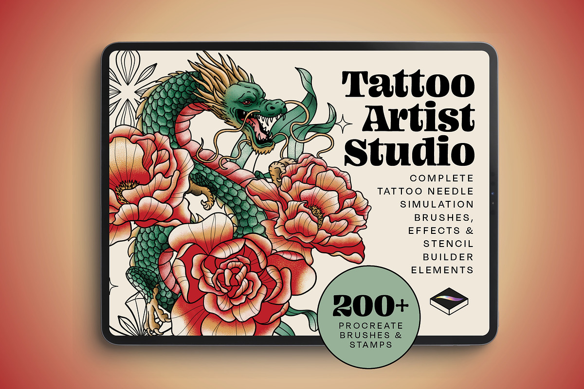 Procreate Tattoo Artist Studio, a Brush Add-On by Pencil Twist (Photo 1 of 12)