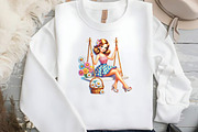 Spring Pin Up Girl Sublimation, an Illustration by DreamCafeArt (Thumbnail 5 of 5)