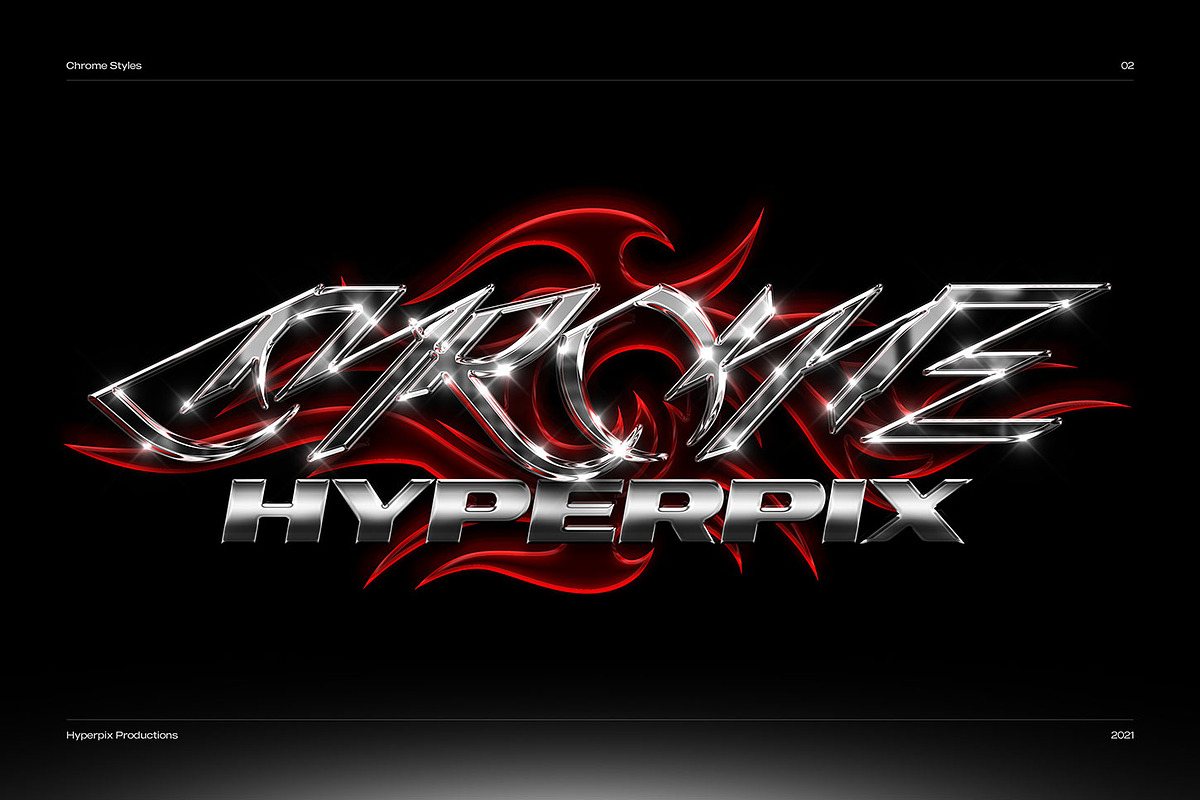 Chrome Text Styles Bundle - 50% OFF, a Layer Style Add-On by Hyperpix Productions (Photo 4 of 47)