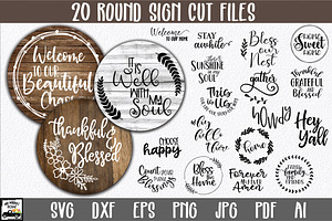 Round Sign Bundle - Round SVG Files