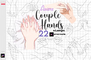 Procreate Anime Hands Couple Guides, a Brush Add-On by ArtPrintBabe (Thumbnail 1 of 2)