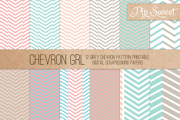 Chevron Grl 12 Pattern Set