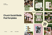 20 Church Editable IG Post Template, a Social Media Template by With Faith & Love (Thumbnail 1 of 8)