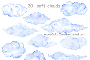 Clouds Watercolor Clipart