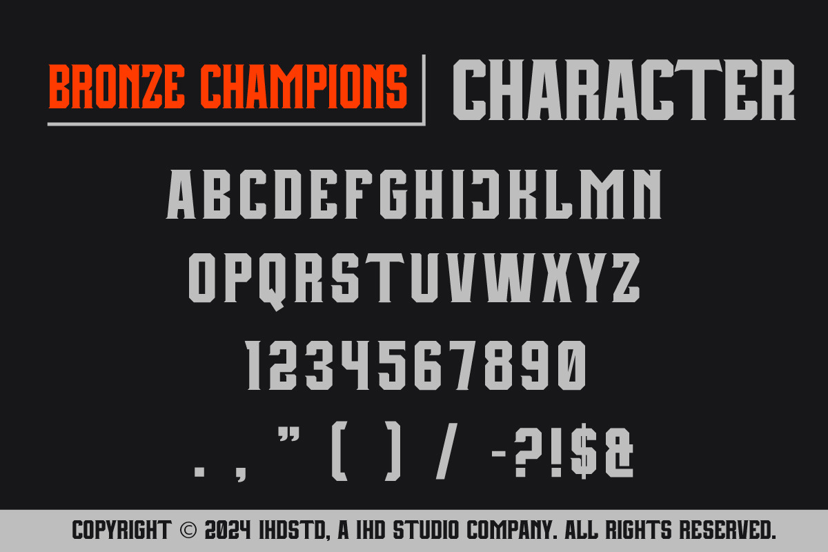 Bronze Champions Futuristic Display, a Serif Font by IHDSTD (Photo 8 of 8)
