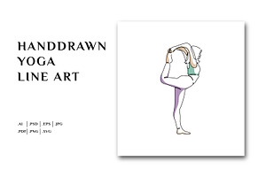 Line Art Yoga Illustration, a Sport Illustration by Brand_Hero