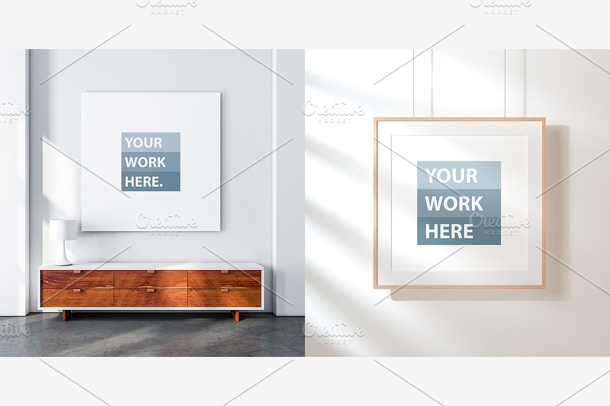 Poster Frame Mockup Set, a Print Template by GreatFruit (Photo 3 of 8)