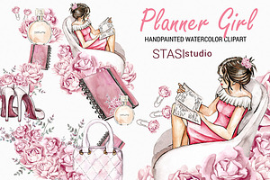 Chic Fashion Watercolor Clipart