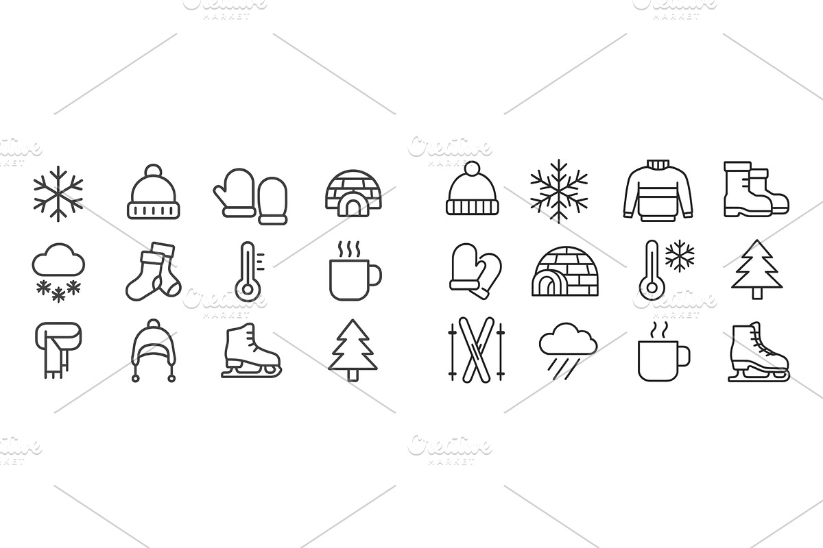 Winter themed icons including, an Object Illustration by ZinetroN