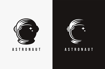 Black and white astronaut logo icon, a Branding & Logo Template by DOMHOUZE