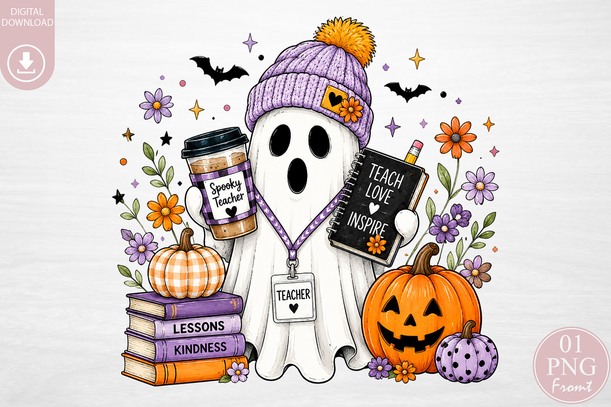 Teach Love Inspire Halloween PNG, a Seasonal Illustration by Rose Art (Photo 1 of 4)