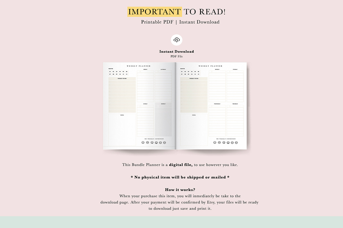 Weekly & Daily Planner - PPT Edit, a Stationery Template by Bonita Digital Design (Photo 9 of 9)