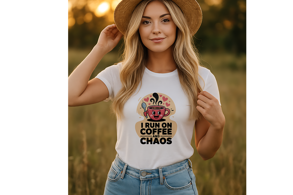 Coffee Chaos Funny Quote T-Shirt, an Object Graphic by Annudesign (Photo 5 of 9)