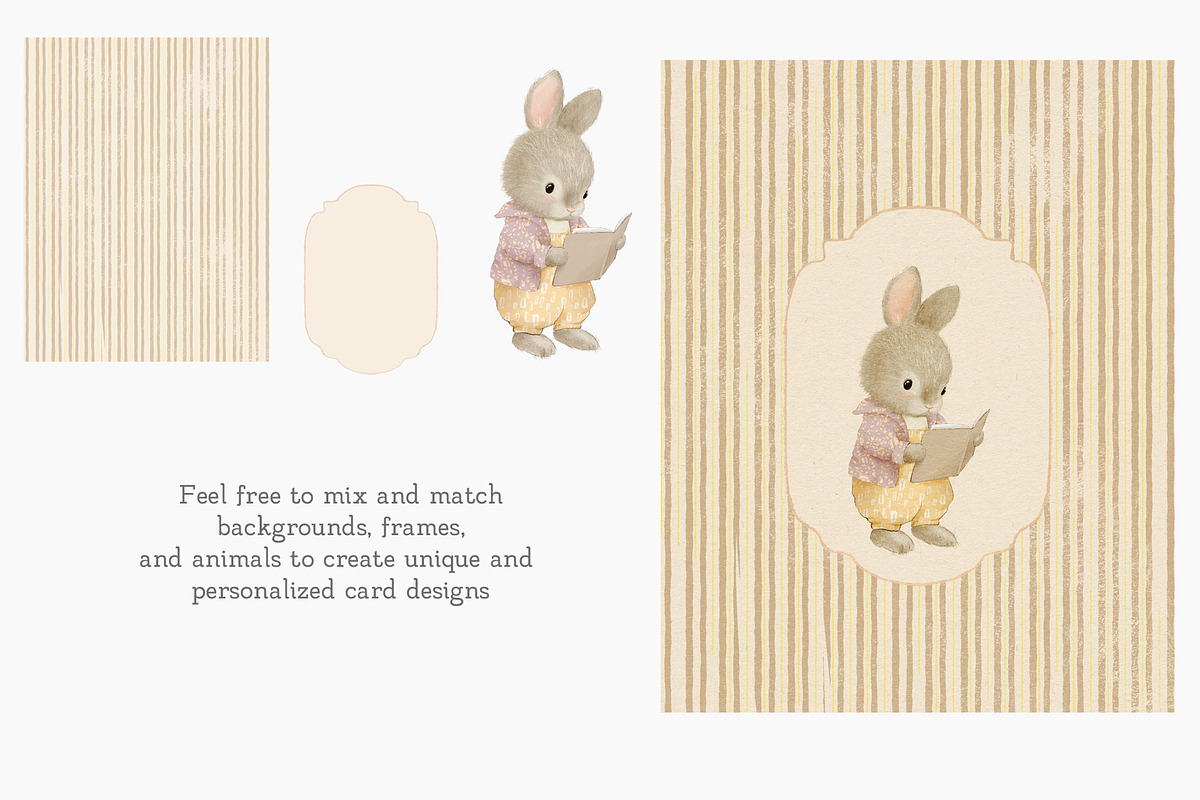 Baby Animals Clipart & Frames Bundle, an Illustration by AlenaVlasko stock Market (Photo 4 of 6)