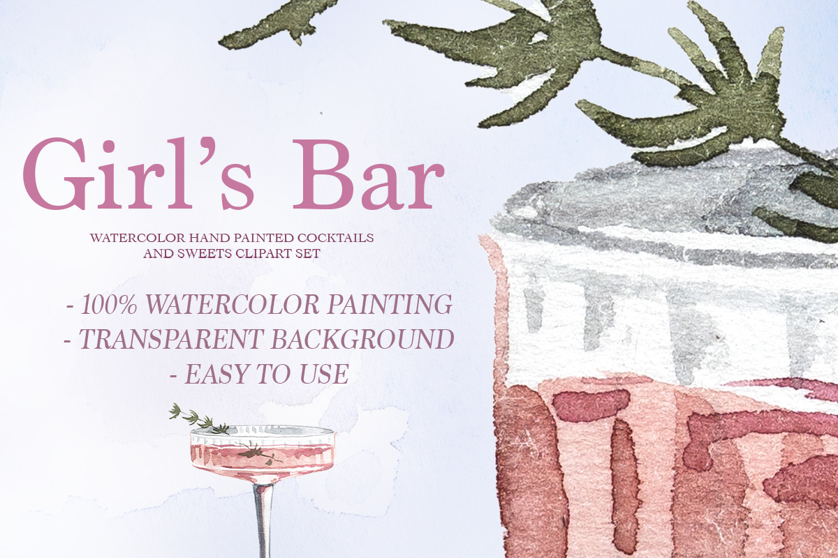 Hand Painted Girl's Bar Clipart, a Food Illustration by ArtCreationsDesign (Photo 11 of 14)