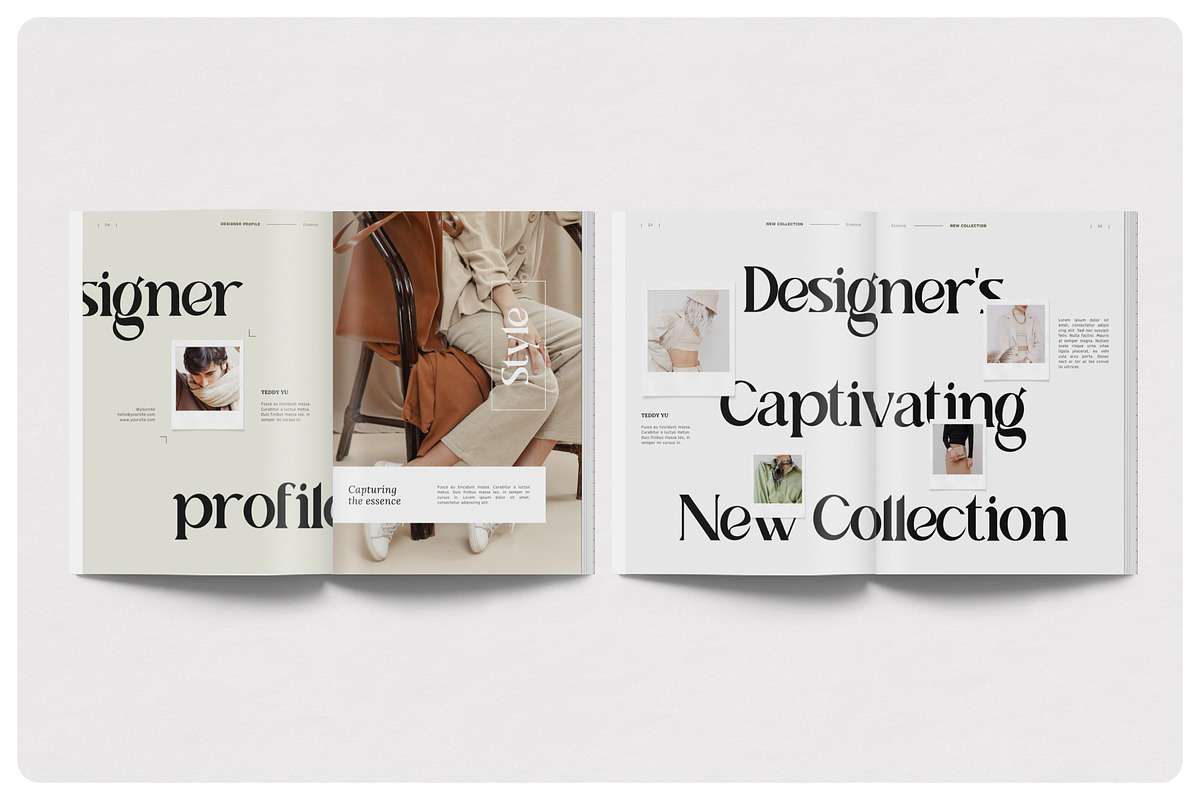 ESSENCE Fashion Lookbook, a Magazine Template by BlancaLab Studio (Photo 3 of 9)