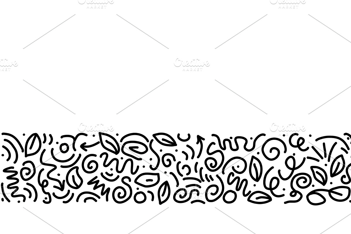 Ink swirls, swirls, waves, leaves, an Illustration by Tati_Kli