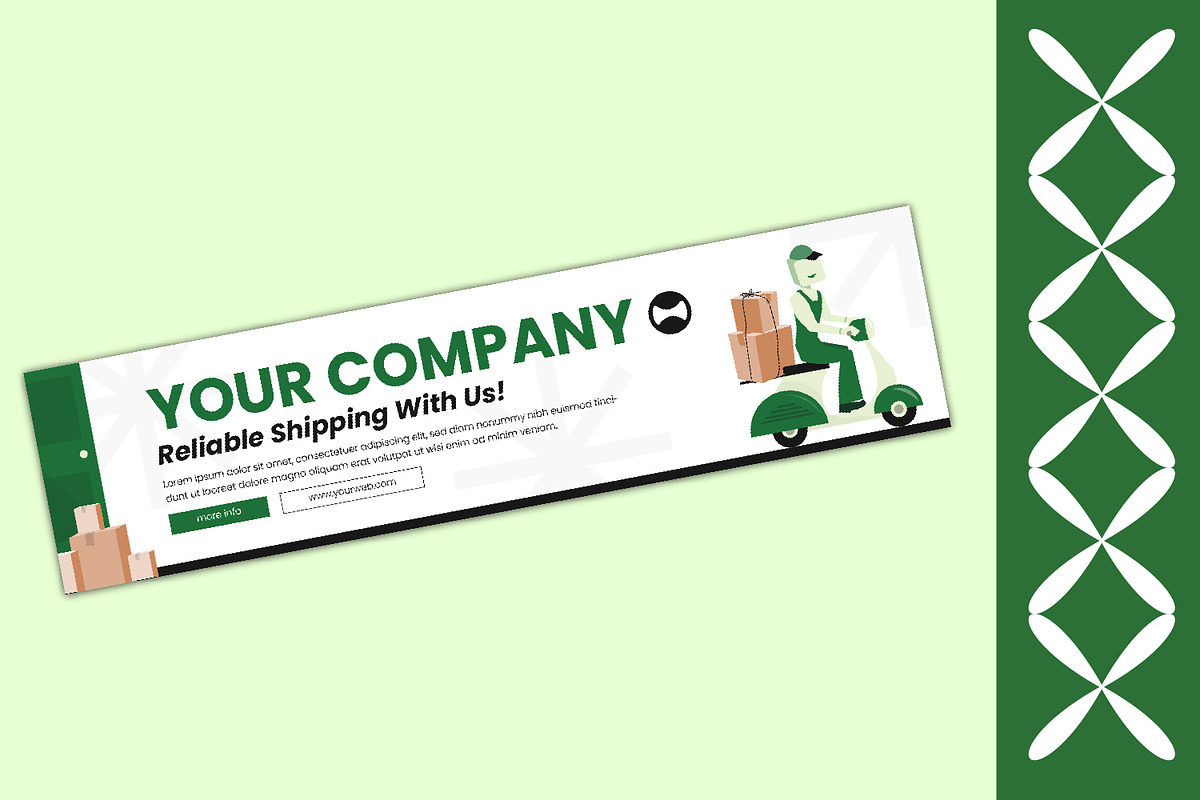 Logistic Shipment Linkedin Banner, a Print Template by Esensifiksi.studio