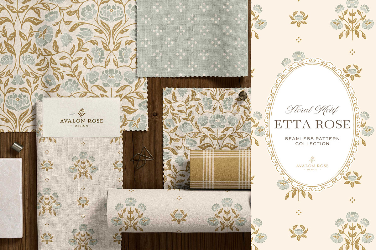 Vintage Sage Floral Print Patterns, a Pattern Graphic by Eclectic Anthology (Photo 3 of 14)