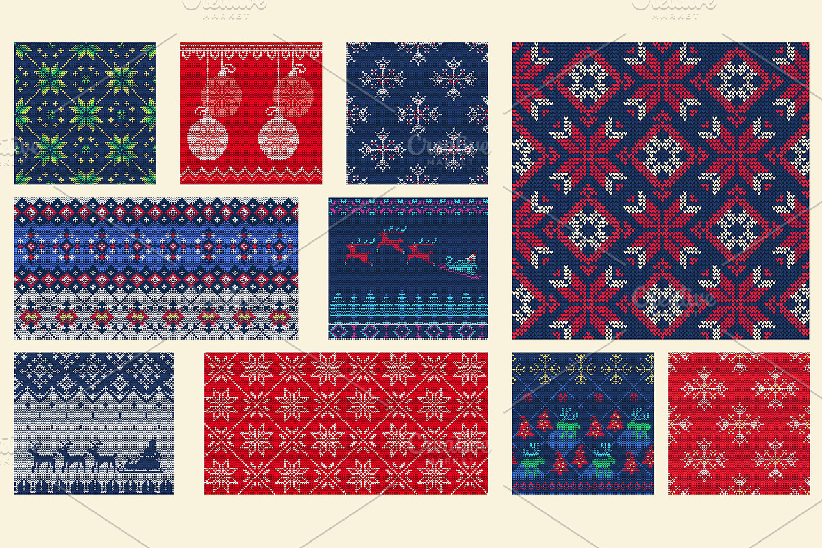Knitted Christmas Seamless Pattern, a Pattern Graphic by Katyr (Photo 5 of 6)