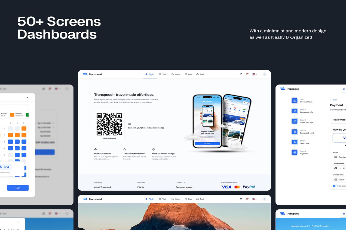 Flight Booking Website & Dashboard, an UI Kit Template by Creative Perspective (Photo 5 of 8)