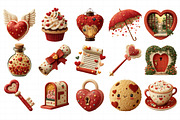 Whimsical Valentine Clipart, an Illustration by Daily.Designs (Thumbnail 5 of 5)