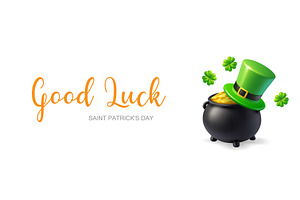 Saint Patricks Day banner. Good Luck, an Illustration by GraphiShop