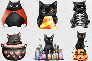 Halloween Black Cat Clipart, an Illustration by Black Bird Studio (Thumbnail 3 of 6)