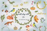 Fall watercolor clipart, Goodnotes, an Object Graphic by Ducatum (Thumbnail 1 of 5)