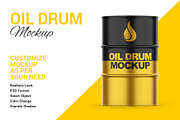 Metallic Oil Drum Mockup, a Cups & Container Mockup by Dev.Rawat21 (Thumbnail 1 of 4)