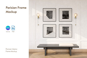 Parisian Frame Mock Up Canva PSD