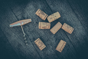 Cork with corkscrew